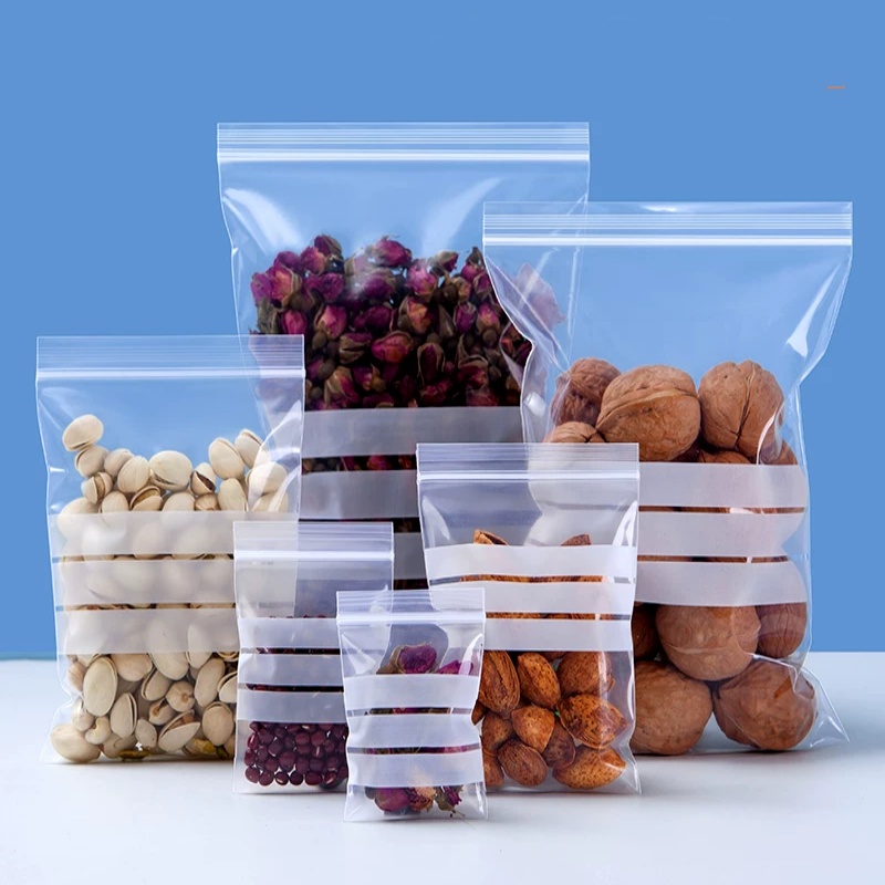 Food Snacks Label - 200 Sacchetti Trasparenti in PE con