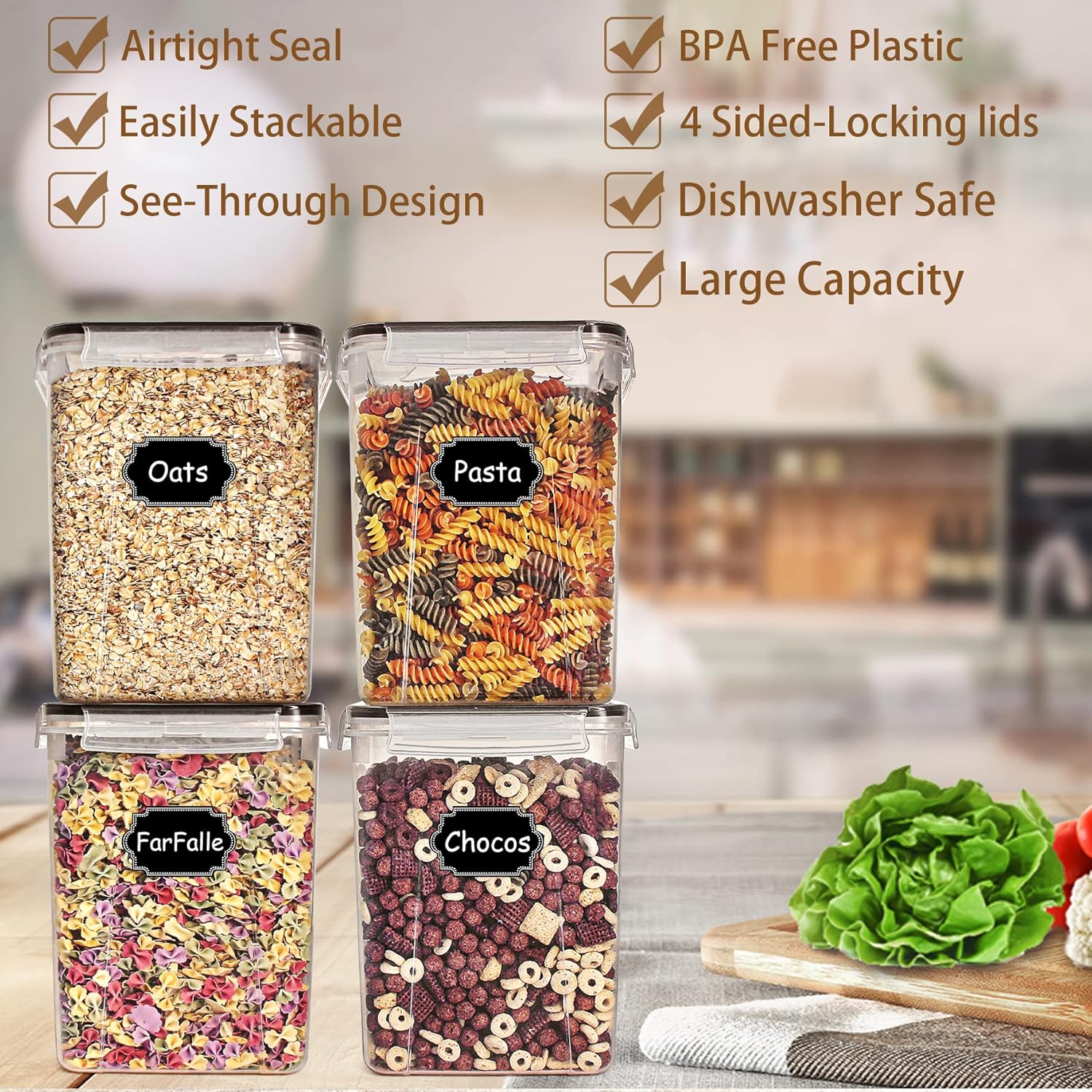 Tyrixma, set da 4 contenitori  - Food Snacks Label recensione e prezzo