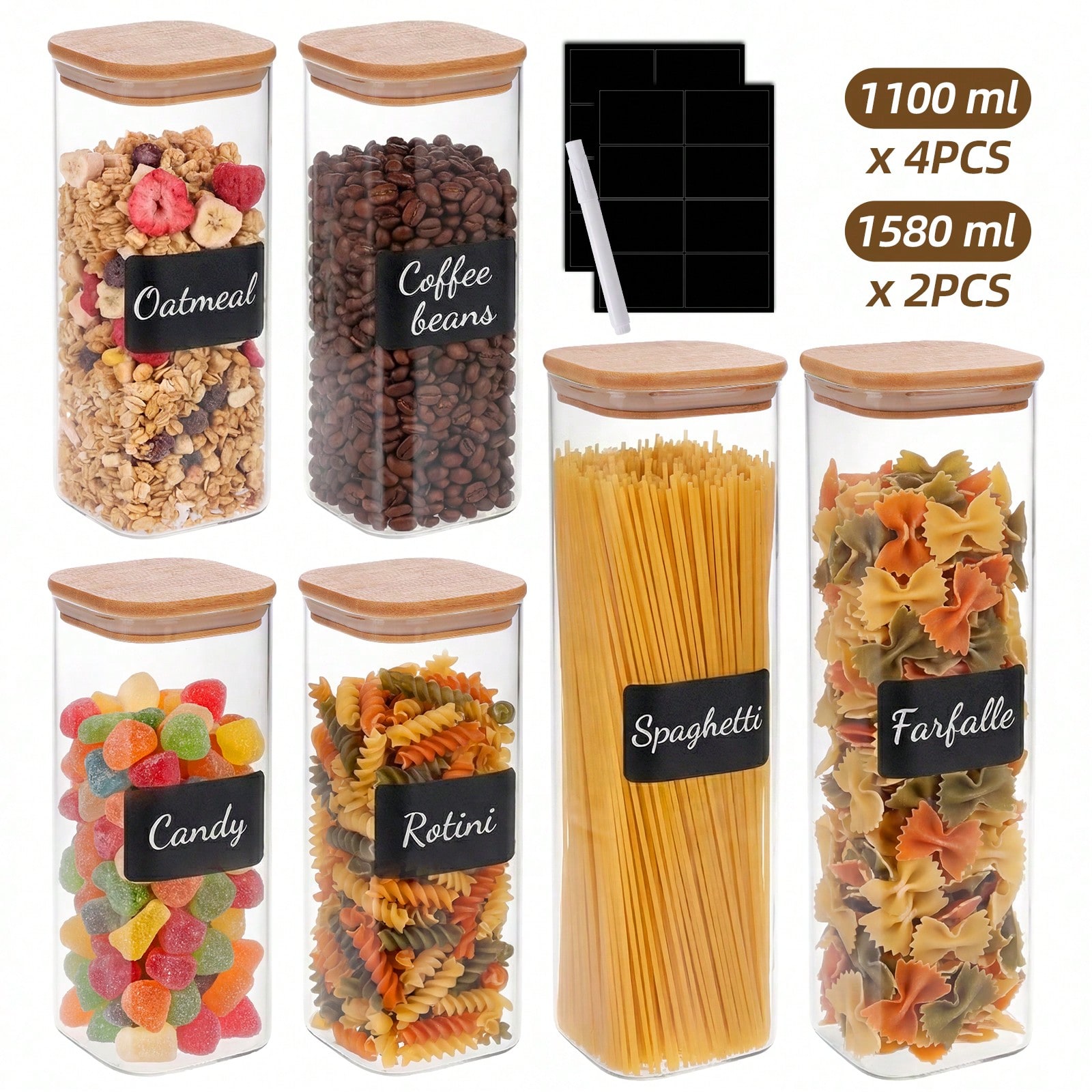 Contenitori in vetro per alime - Food Snacks Label recensione e prezzo